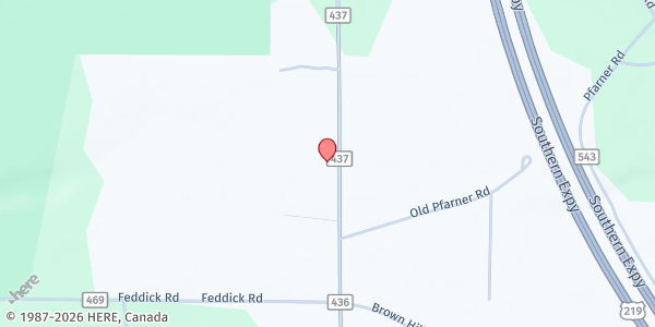 Map showing Meyer's Homegrown Farm Stand at 9800 Zimmerman Road, Boston, NY