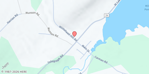 Map showing Bradford Food Pantry at 7646 Whitehead Hill Rd, Bradford, NY