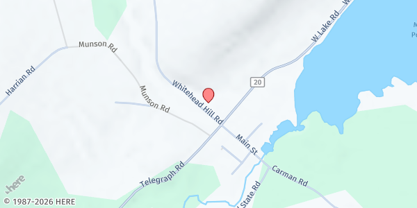 Map showing Bradford Food Pantry - Food Distribution Center at 7646 Whitehead Rd, Bradford, NY