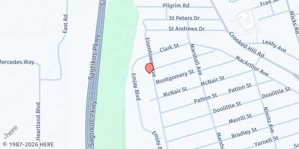 Map showing Bethel Pentecostal Church of God at 72 Eisenhower Ave., Brentwood, NY