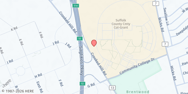 Map showing SCC Association Inc/Grant FP at 1001 Crooked Hill Rd, Brentwood, NY