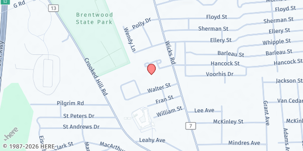 Map showing St. Luke's R.C. Church FP at 266 Wicks Road, Brentwood, NY