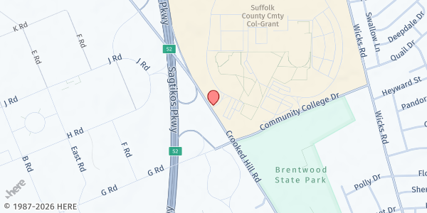 Map showing Suffolk Community College/Grant FP at 1001 Crooked Hill Road, Brentwood, NY
