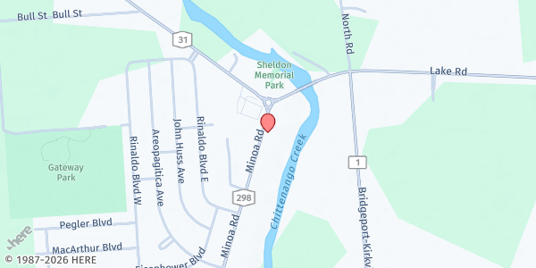 Map showing Bridgeport Food Pantry at 7820 Route 298, Bridgeport, NY