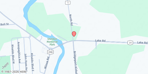 Map showing Bridgeport United Methodist Church at 377 NY-31, Bridgeport, NY