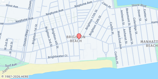 Map showing Apna Food Pantry Brighton Beach at , Brighton Beach, NY