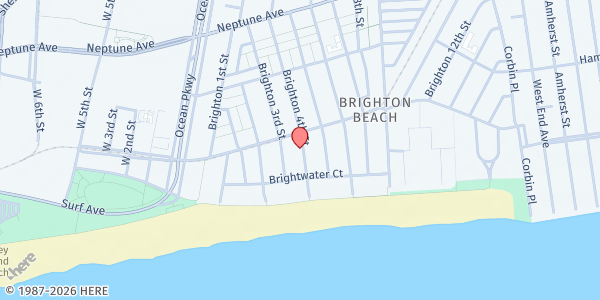 Map showing CHABAD - OCEANVIEW JEWISH CENTER at 3100 Brighton 4th Street, Brighton Beach, NY