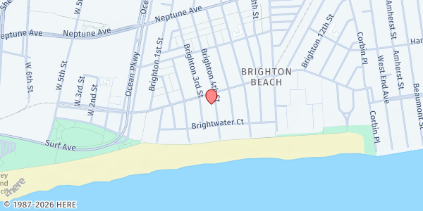 Map showing CHABAD - OCEANVIEW JEWISH CENTER at 3100 Brighton 4th Street, Brighton Beach, NY