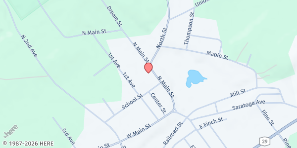 Map showing Broadalbin Ecumenical Food Pantry at 65 N. Main St, Broadalbin, NY