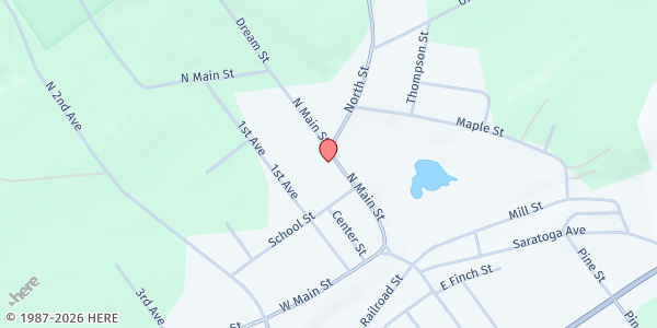 Map showing Broadalbin Ecumenical Food Pantry - Food Distribution Center at 65 N. Main St, Broadalbin, NY