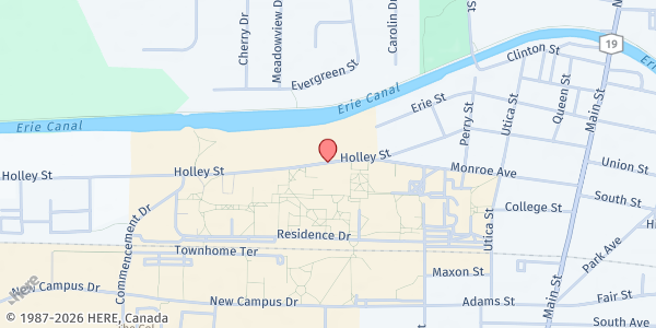 Map showing The Pantry at SUNY Brockport - Dailey Hall at 225 Holley Street, Dailey Hall, Brockport, NY