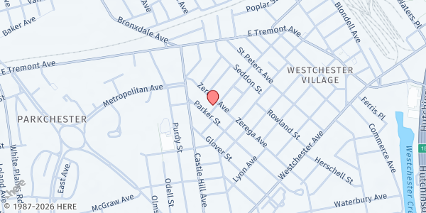 Map showing ADMIRABLE CHRIST MINISTRIES FOOD PANTRY at 2361 MACLAY AVENUE, Bronx, NY