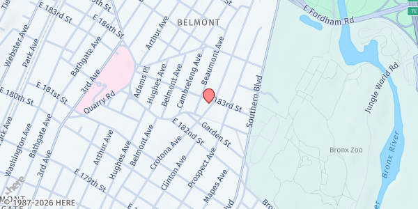 Map showing AL-Masjidu Adam Community Life Center For Human Excellence at 2269 CROTONA AVENUE, Bronx, NY