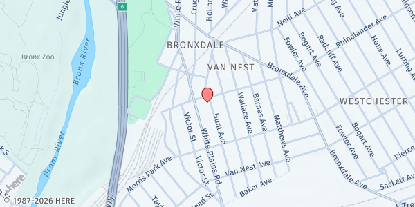 Map showing Albanian American Open Hands - Bronx at 1867 Hunt Ave Apt 7, Bronx, NY