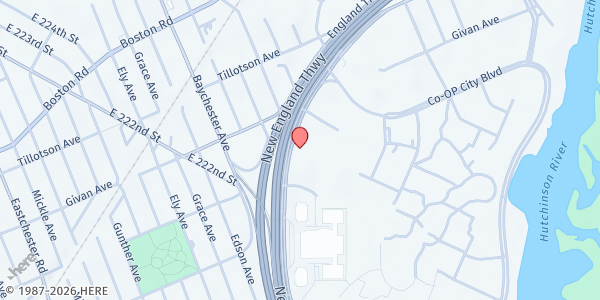 Map showing Black Forum of Co-op City, Inc. - Food Pantry at 920 BAYCHESTER AVE (REAR LOBBY LEVEL), Bronx, NY