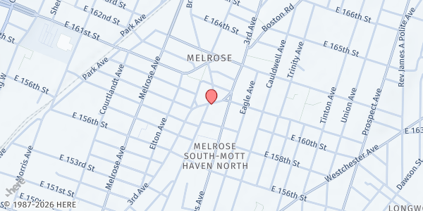 Map showing BOOM! HEALTH at 3144 3RD AVENUE, Bronx, NY