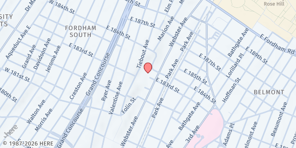 Map showing Bronx Works Twin Parks West at 355 East 183rd St, Bronx, NY