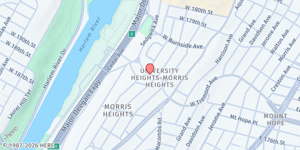 Map showing BronxWorks Heights Pantry at 200 West Tremont Avenue, Bronx, NY