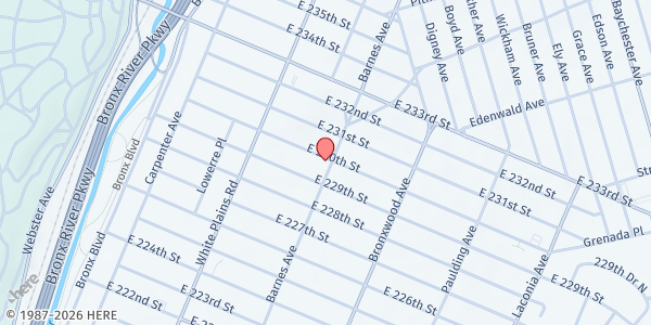Map showing CARING SHEPERD SUPPLIES MINISTRIES INC - Food Pantry Distribution at 4119 BARNES AVENUE, Bronx, NY