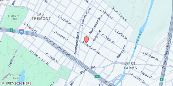 Map showing Casa De Restoracion Adoracion Al Rey - Bronx at 901 E Tremont Ave, Bronx, NY
