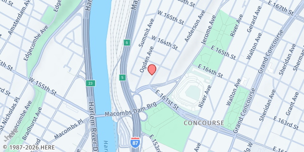 Map showing CHURCH OF GOD OF WOODYCREST AVENUE at 923 WOODYCREST AVENUE, Bronx, NY