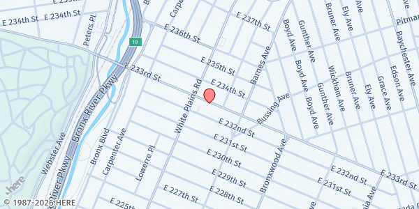 Map showing Concerned Citizens of Edenwald at 732 E. 233rd St., Bronx, NY