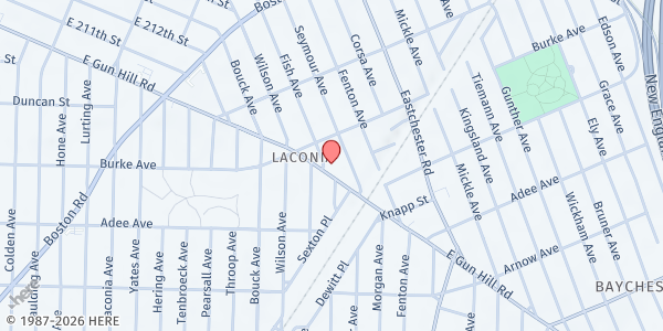 Map showing Eastchester Presbyterian Church at 3154 Fish Avenue, Bronx, NY