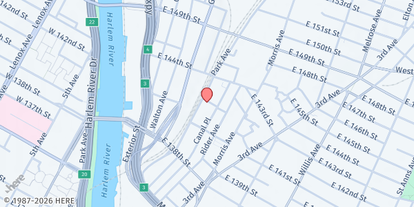 Map showing ECO Client's Choice Food Pantry at 212 East 141st Street, Bronx, NY