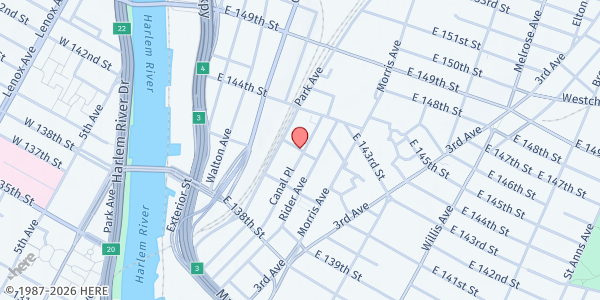 Map showing EcoBronx - 141 St. Location at 141 St., The Bronx, NY