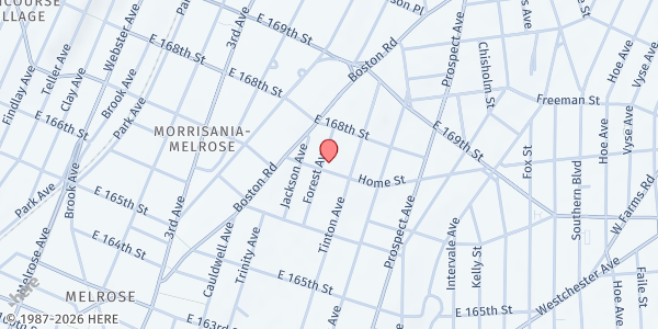 Map showing EcoBronx - Home St. Location at 755 Home St., The Bronx, NY