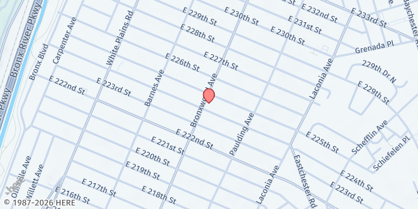 Map showing Faith Apostolic Gospel Temple at 3956 Bronxwood Avenue, Bronx, NY