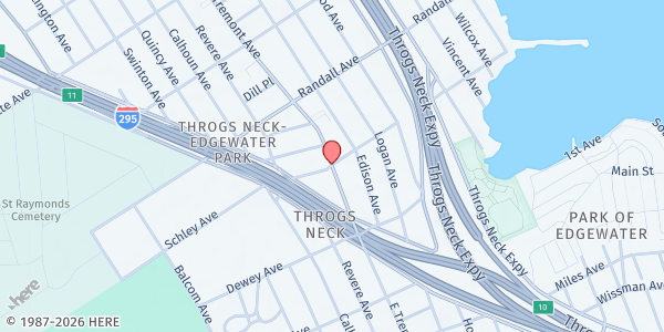 Map showing Family Worship Center Church of God of Prophecy at 3031 Crossbronx Expressway, Bronx, NY