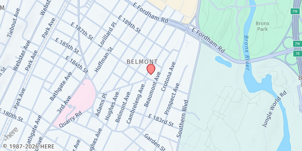 Map showing Good Shepherd Services - Main Location at 685 E 187th St., The Bronx, NY