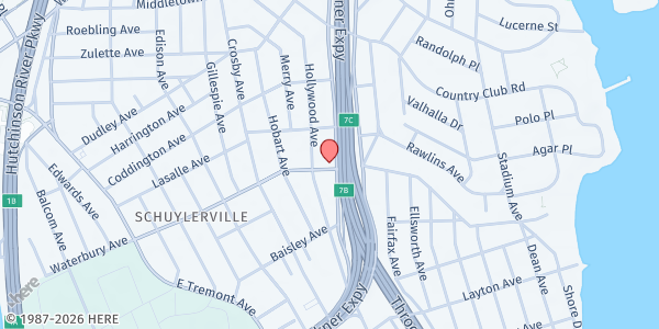 Map showing Guru Seva Hidu Milan Mandir Cultural Group at 3201 BRUCKNER BLVD, Bronx, NY