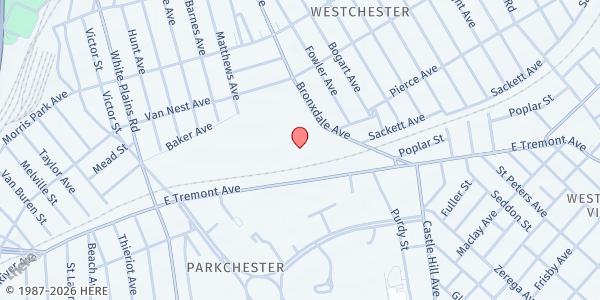 Map showing Hommee Clinic at 1601 Bronxdale Ave., The Bronx, NY