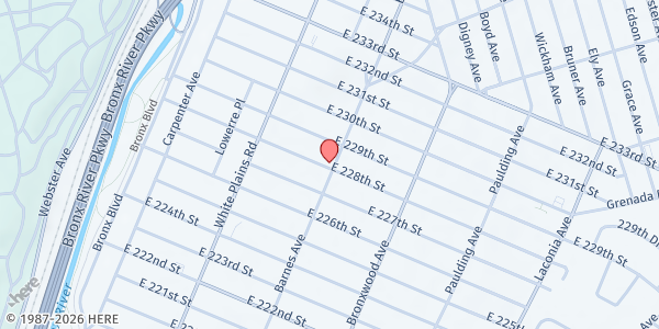 Map showing Jesus Reconciliation Ministries at 4051 Barnes Ave, Bronx, NY