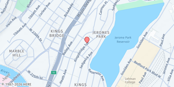 Map showing KHCC Food Pantry at 3101 Kingsbridge Terrace, Bronx, NY