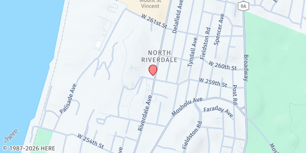 Map showing Kingsbridge Center for Israel at 5905 RIVERDALE AVENUE, BRONX, NY