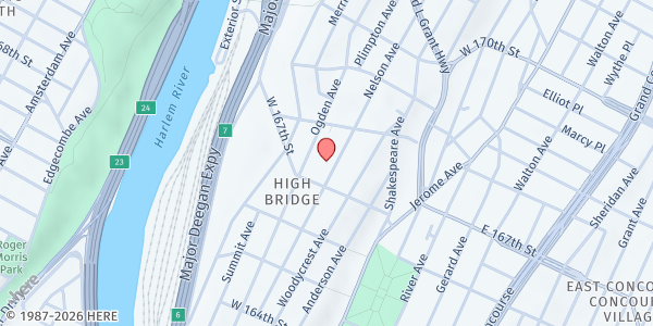 Map showing Love Wins Food Pantry at Presbyterian Senior Services at 1181 NELSON AVENUE - 2ND FL, Bronx, NY