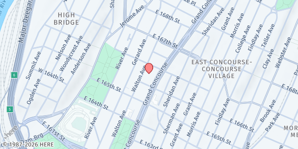 Map showing Mid-Bronx Food Pantry at 1125 Grand Concourse, The Bronx, NY