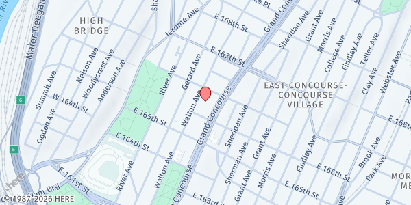 Map showing Midbronx Senior Citizens Council inc. at 1125 Grand Concourse, Bronx, NY