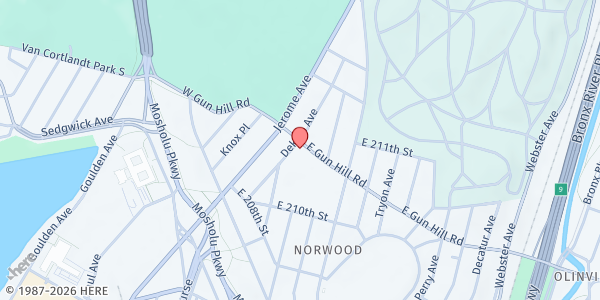 Map showing MMCC Food Pantry at 3450 Dekalb Ave, Bronx, NY