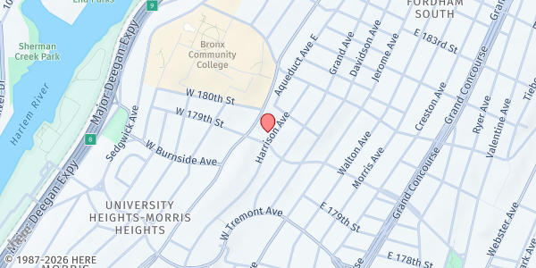 Map showing Morris Heights Health Center - Burnside WIC Office at 85 W Burnside Ave - First Floor, Bronx, NY