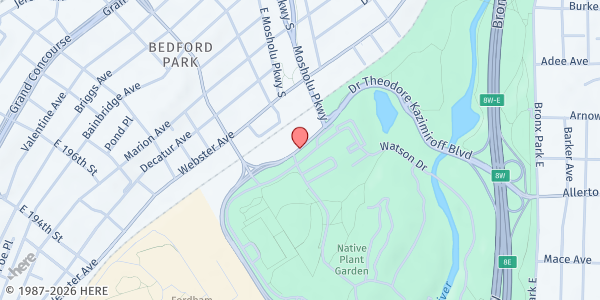 Map showing New York Botanical Garden Farmers' Market - Mosholu Gate at 2900 Southern Boulevard, Bronx, NY