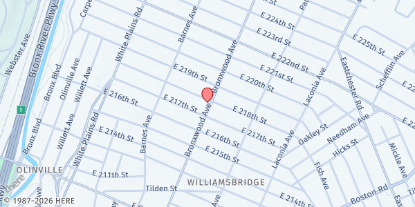 Map showing North Bronx SDA Church at 3743 Bronxwood Ave, Bronx, NY