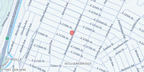 Map showing NORTH BRONX SEVENTH DAY ADVENTIST CHURCH at 3743 BRONXWOOD AVENUE, Bronx, NY