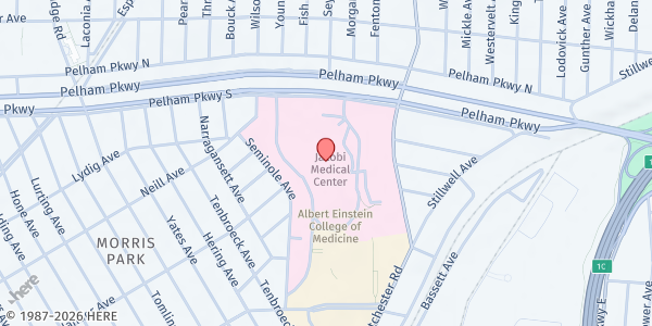 Map showing North Central Bronx Hospital WIC Site at 1400 Pelham Pkwy S, Bronx, NY