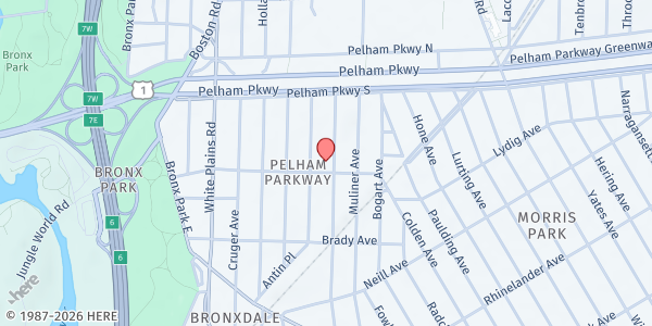 Map showing Open Hand Food Pantry at 821 Lydig Avenue, Bronx, NY