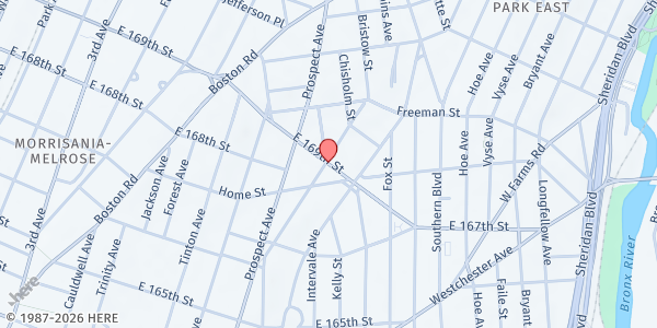 Map showing PATHHSEO Food Pantry at 1288 Rev. James A. Polite, Bronx, NY