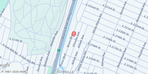 Map showing Pentecost Care Community Outreach at 621 East 216th Street , Bronx, NY